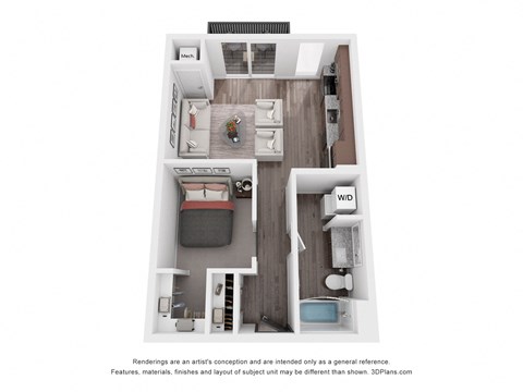 A1 Floor Plan at Maven on Broadway, Rochester, MN, 55904